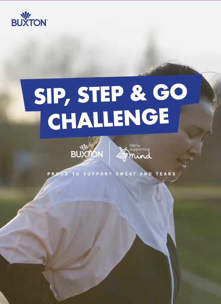 Buxton Sip Step And Go Banner - Mobile